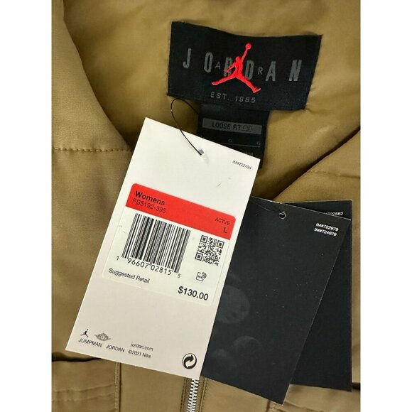 Nike Jordan Women's Quilted Vest Brown Kelp FB5192-395 Loose Fit Size Large NWT - Picture 3 of 12